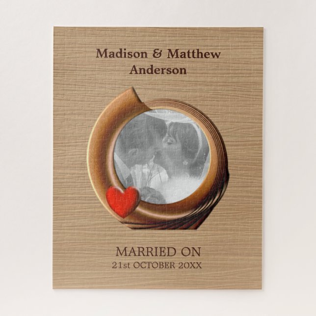 Puzzle Cadre en bois photo personnalisé (Vertical)