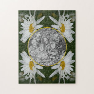 Puzzle Cadre Fleur Blancs Ajouter Votre Propre Photo