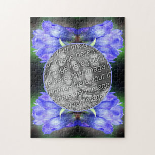 Puzzle Cadre Fleur Gentien Bleu Ajouter Votre Propre Phot