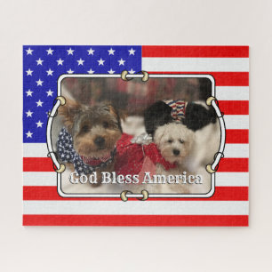Puzzle Cadre photo personnalisé USA American Flag Patriot