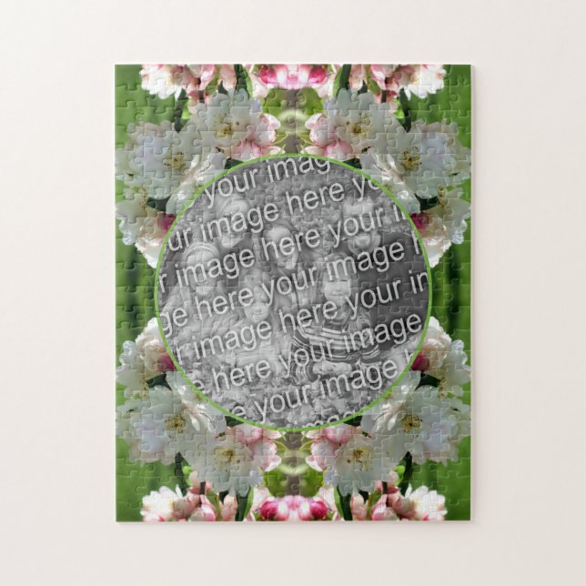 Puzzle Cadre Spring Crabappy Blossoms Ajouter Votre Photo (Vertical)