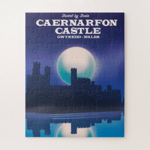 Puzzle Caernarfon Castle, affiche de voyage de Galles Gwy