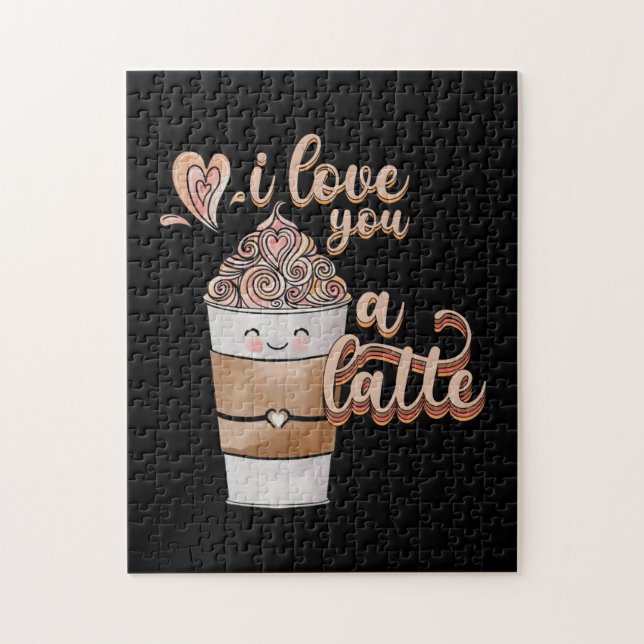 Puzzle Café Coeur Je t'aime un latte (Vertical)