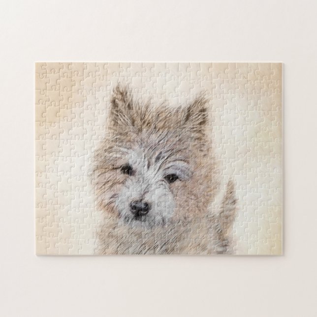 Puzzle Cairn Terrier Peinture Chiot - Art Chien original (Horizontal)