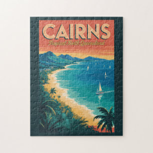 Puzzle Cairns Australie Illustration Voyage Art Rétro