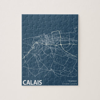 Puzzle Calais France Minimaliste Plan de Ville Ligne Art 