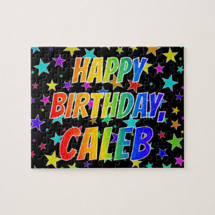 Puzzle "CALEB" Prénom, Amusant "HEUREUX ANNIVERSAIRE"