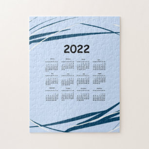 Puzzle Calendrier 2022 année. Conception de la planifica
