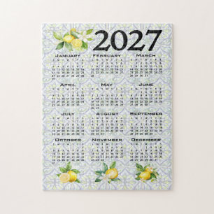 Puzzle Calendrier 2027 Citrons Tuiles Méditerranéennes It