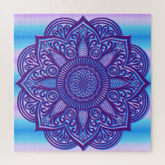 Puzzle Calme de Mandala coloré bleu d'Aqua bleu violet