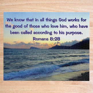Puzzle Calming Romans 8:28 Bible Verse Christian
