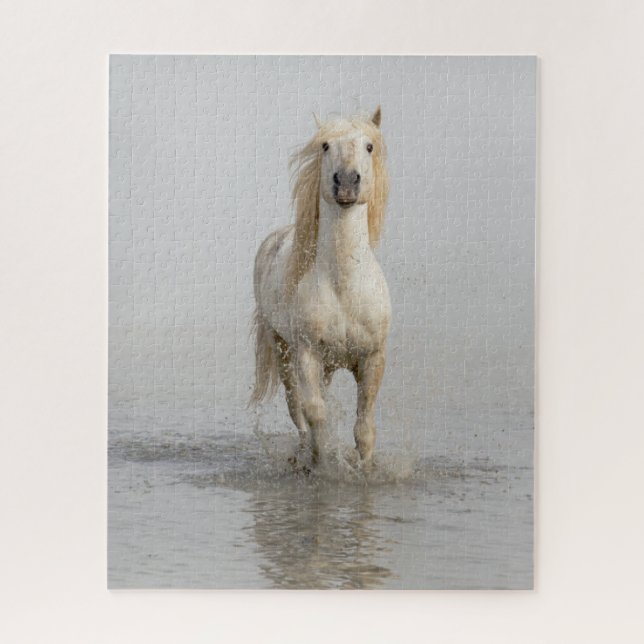 Puzzle Camargue Cheval Courir dans l'eau (Vertical)