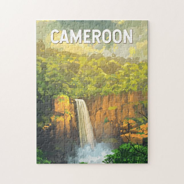 Puzzle Cameroun Illustration Voyage Art Vintage (Vertical)