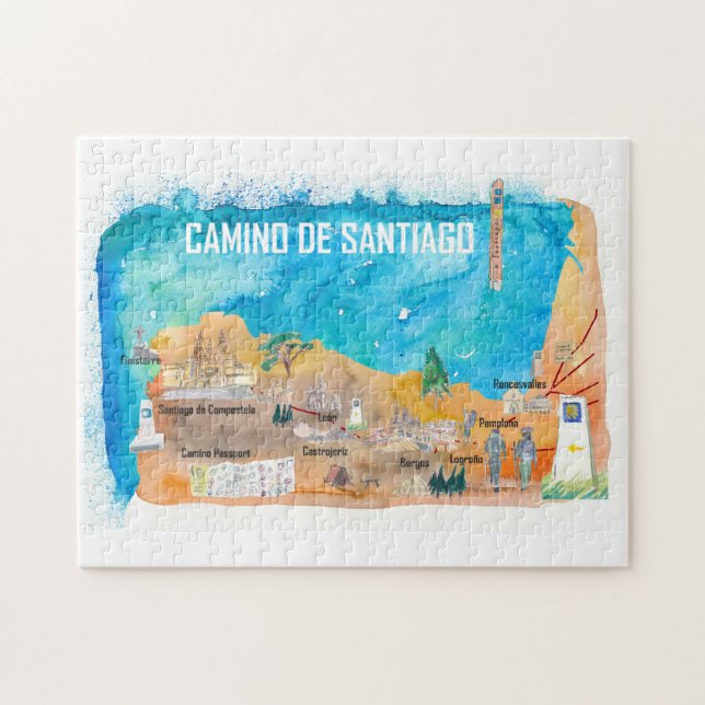 Puzzle Camino Santiago St Jacques James Poster de voyage (Horizontal)