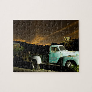 Puzzle Camion antique en ville fantôme