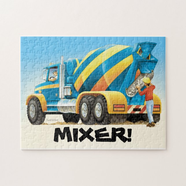Puzzle Camion fait sur commande de construction de (Horizontal)