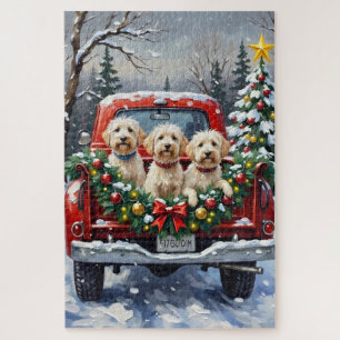 Puzzle Camion Rouge de Noël Maltais Férié