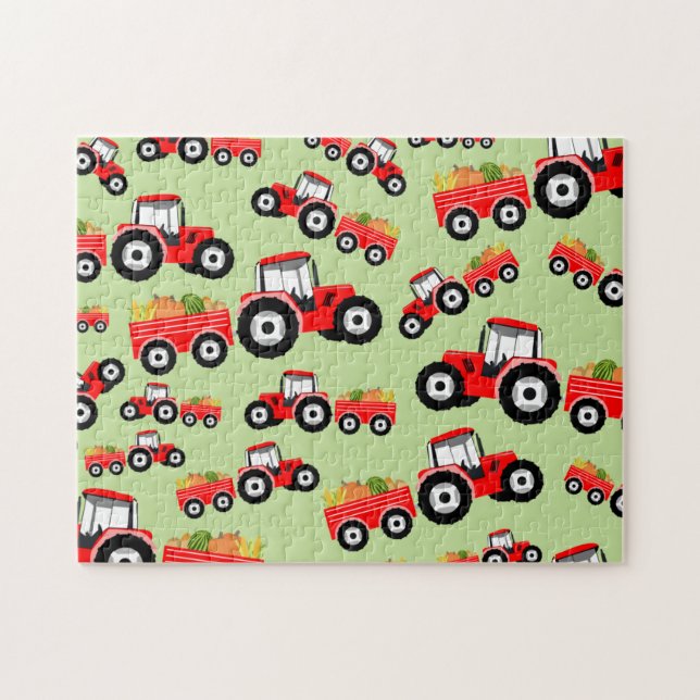Puzzle Camion rouge produit de la ferme (Horizontal)