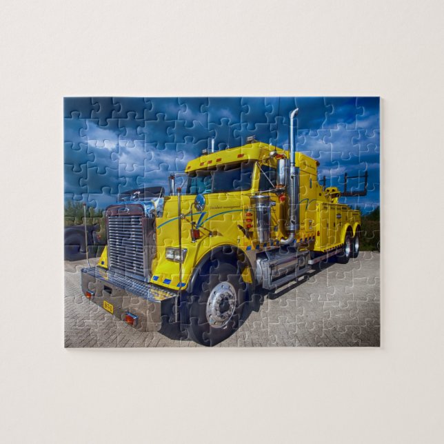 Puzzle Camion semi-remorque Jaune à gros bras (Horizontal)