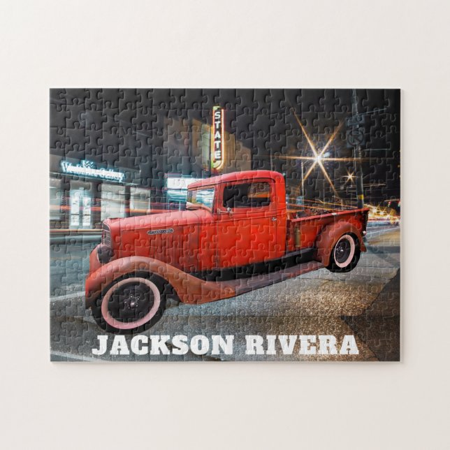 Puzzle Camion vintage de collecte rouge (Horizontal)