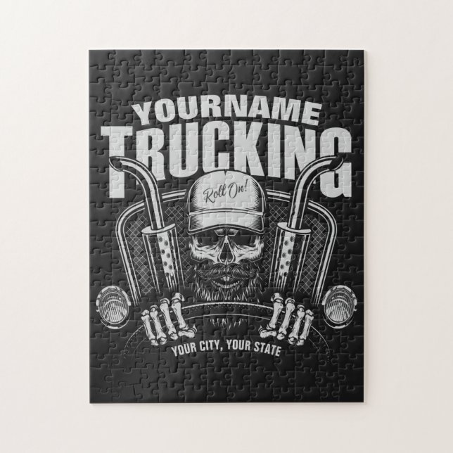 Puzzle Camionnage personnalisé Camionneur de crâne Camion (Vertical)