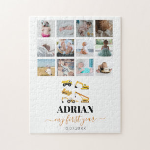 Puzzle Camions de construction Baby First Year Photo Coll