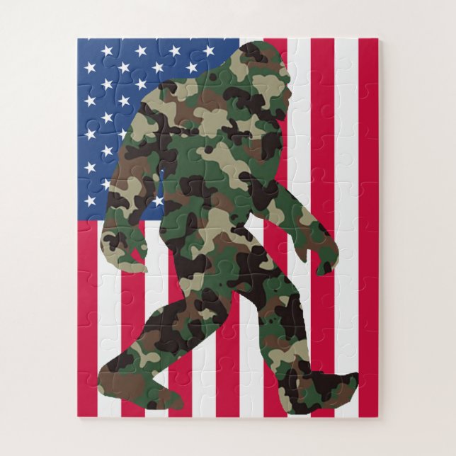 Puzzle Camo Bigfoot Sasquatch (Vertical)