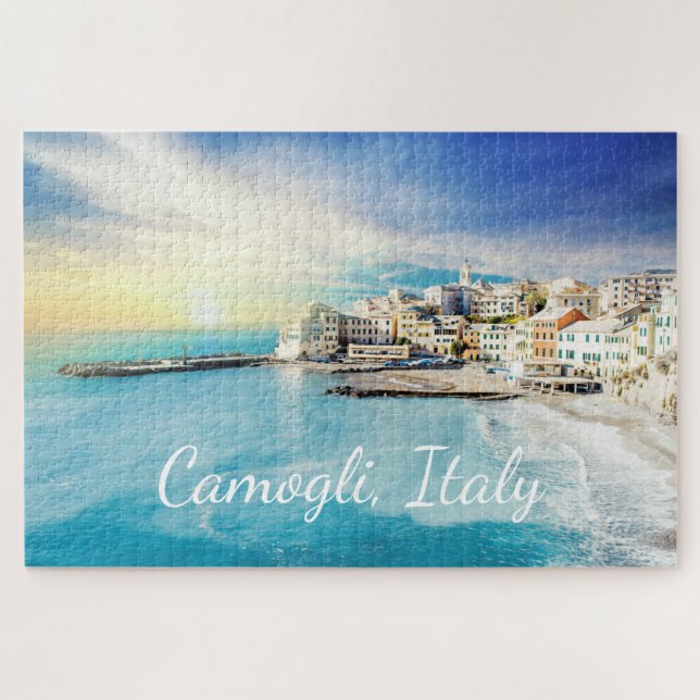 Puzzle Camogli Italie Peinture Portofino Gênes Ligurie (Horizontal)