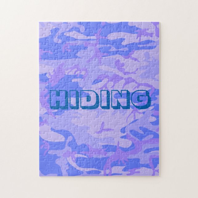 Puzzle Camouflage amusant Pastel Motif bleu (Vertical)