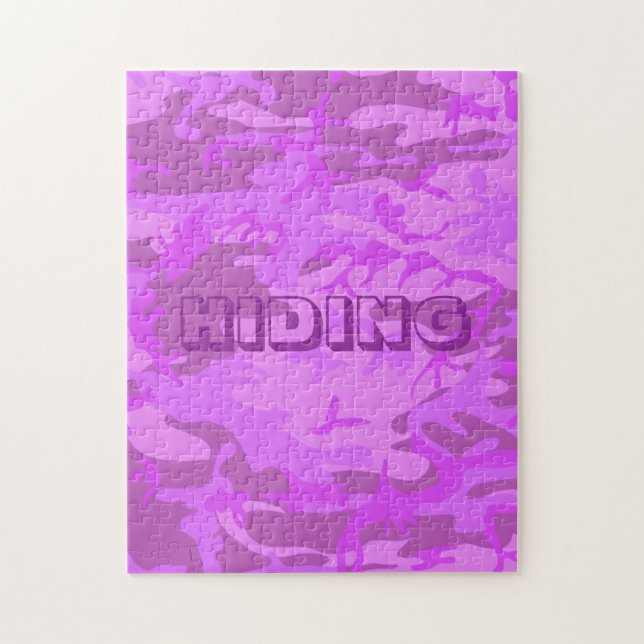 Puzzle Camouflage amusant Pastel Purple Motif (Vertical)