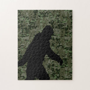 Puzzle Camouflage numérique en silhouette noire Sasquatch