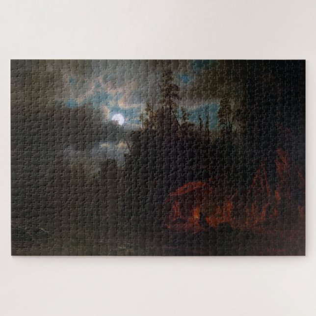 Puzzle Camp Moonlight, Albert Bierstadt (Horizontal)