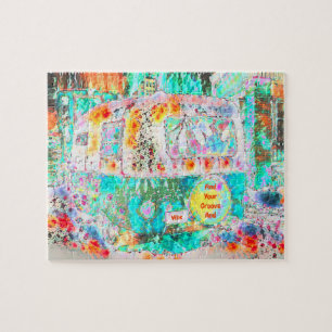 Puzzle Camper Hippie Art Rétro Trouvez Votre Groove Et V