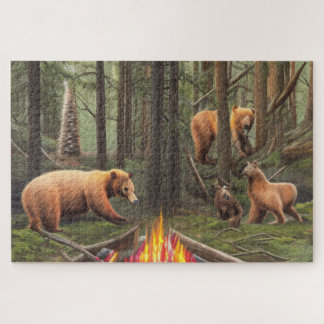 Puzzle Camping avec les ours