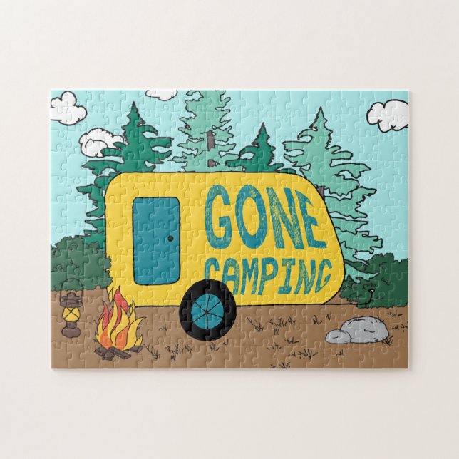 Puzzle Camping Camping Camp d'été Clipart Happy Trails Ca (Horizontal)