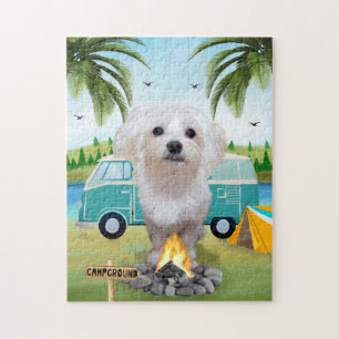 Puzzle Camping de chiens maltais