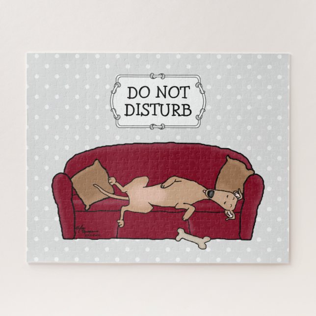 Puzzle Canapé Greyhound (fawn) Chien Lazy Dormir Drôle (Horizontal)