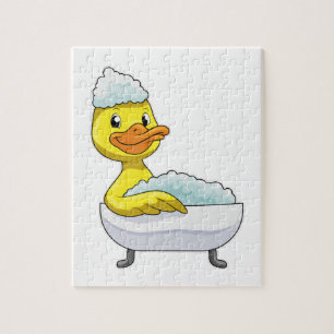 Puzzle Canard à la baignade avec baignoire et mousse