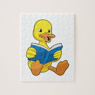 Puzzle Canard à la lecture avec livre
