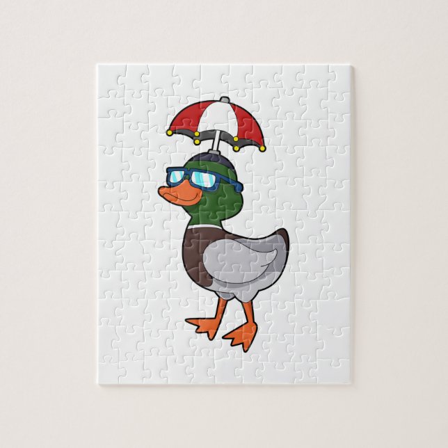 Puzzle Canard à la pluie avec Umbrella.PNG (Vertical)