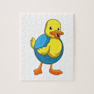 Puzzle Canard à nager avec anneau de nage