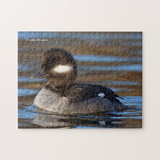 Puzzle Canard à tête de lit sucrée sur les eaux éclairées (Horizontal)