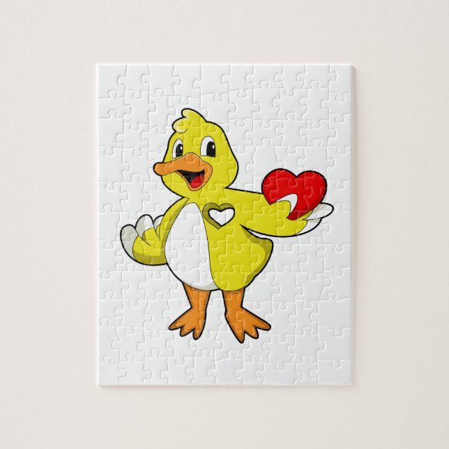 Puzzle Canard avec coeur (Vertical)