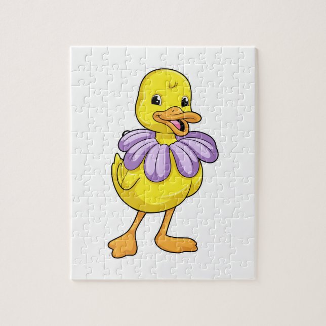 Puzzle Canard avec marguerite (Vertical)