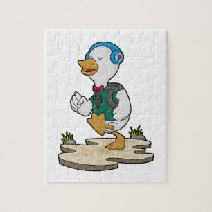 Puzzle Canard comme randonneur avec sac à dos