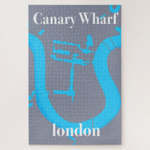 Puzzle canary wharf london map travel poster