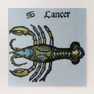 Puzzle Cancer le Crabe, Signe Vintage du Zodiaque