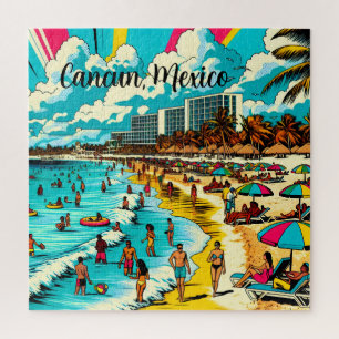 Puzzle Cancun, Mexique avec une Vibe pop art