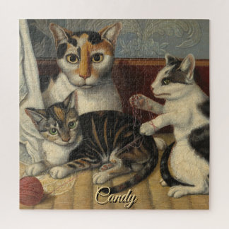 PUZZLE Candy and Playful Kittens Cat Painting