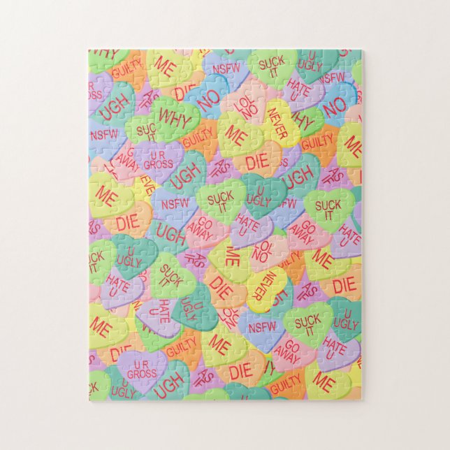 Puzzle Candy Hearts Motif - SFW (Vertical)